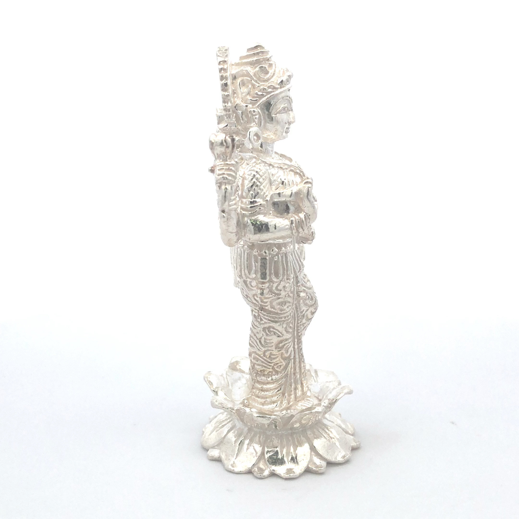 Special Standing Silver Laxmi Devi Idol - Image 2