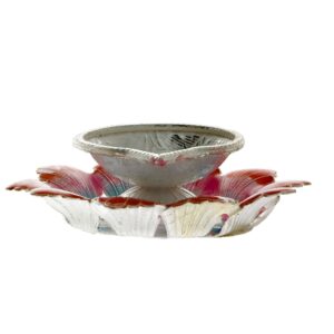 Elegant silver diya for puja