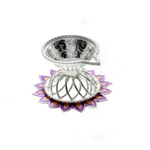 Charming Standing Silver Deepak  Design