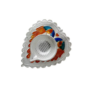 Heart Design Silver Pooja Diya
