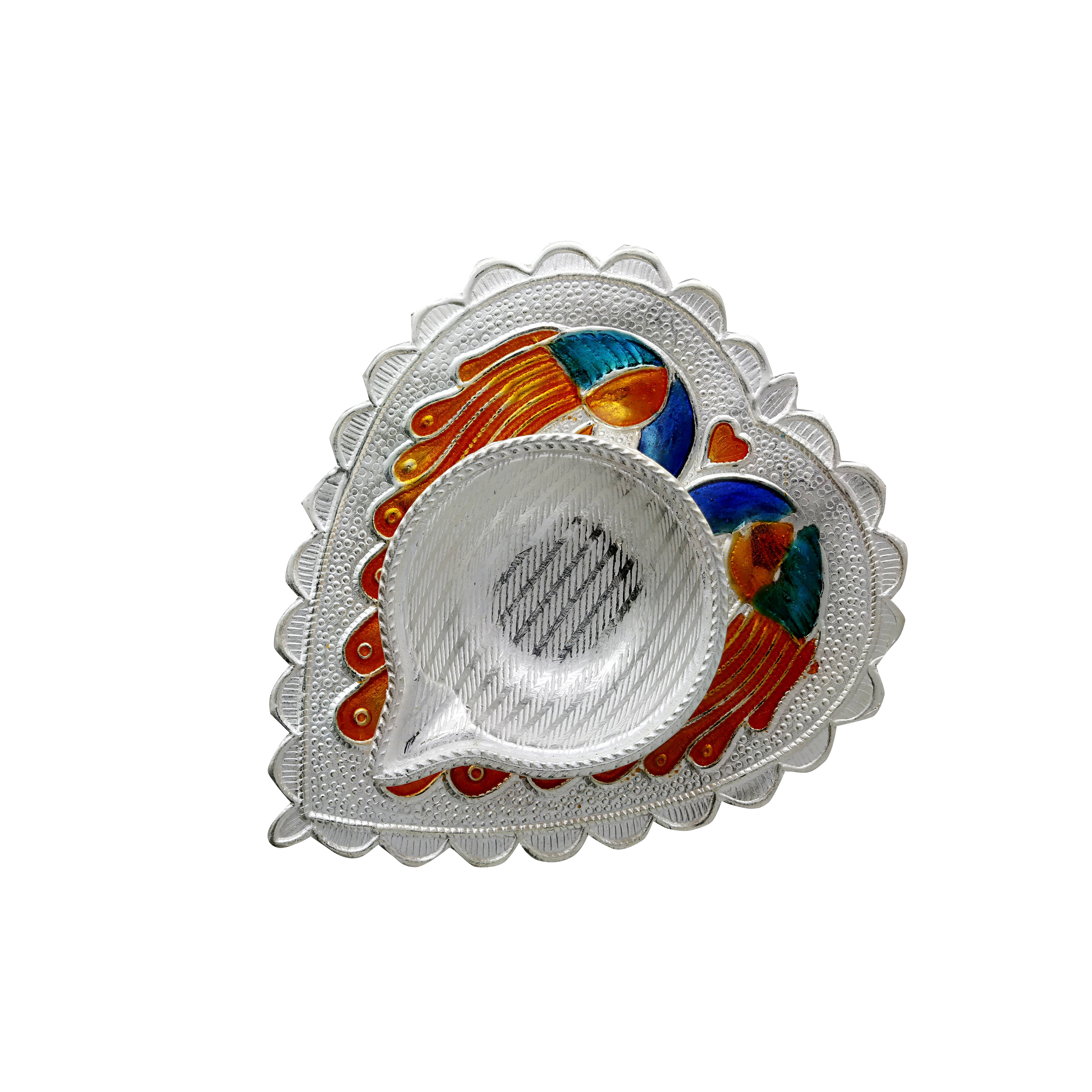 Heart Design Silver Pooja Diya