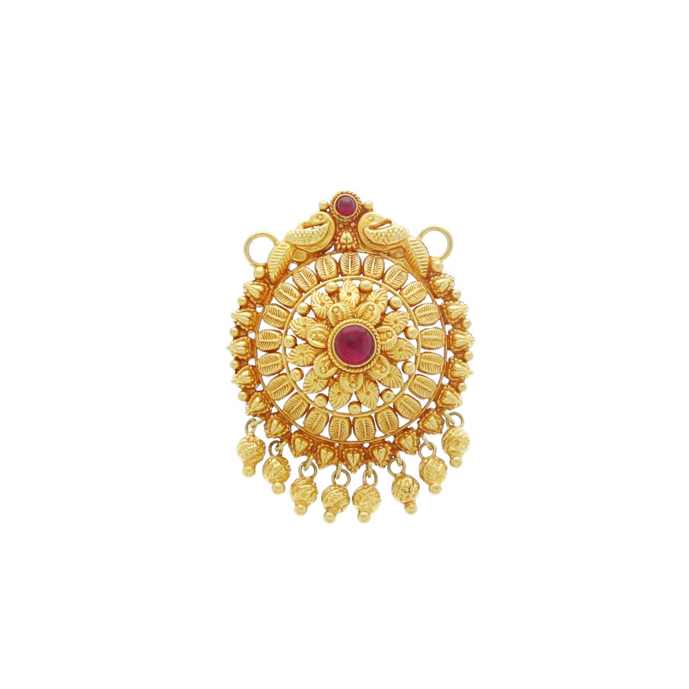 Glamorous 22carat gold light-weight temple pendant