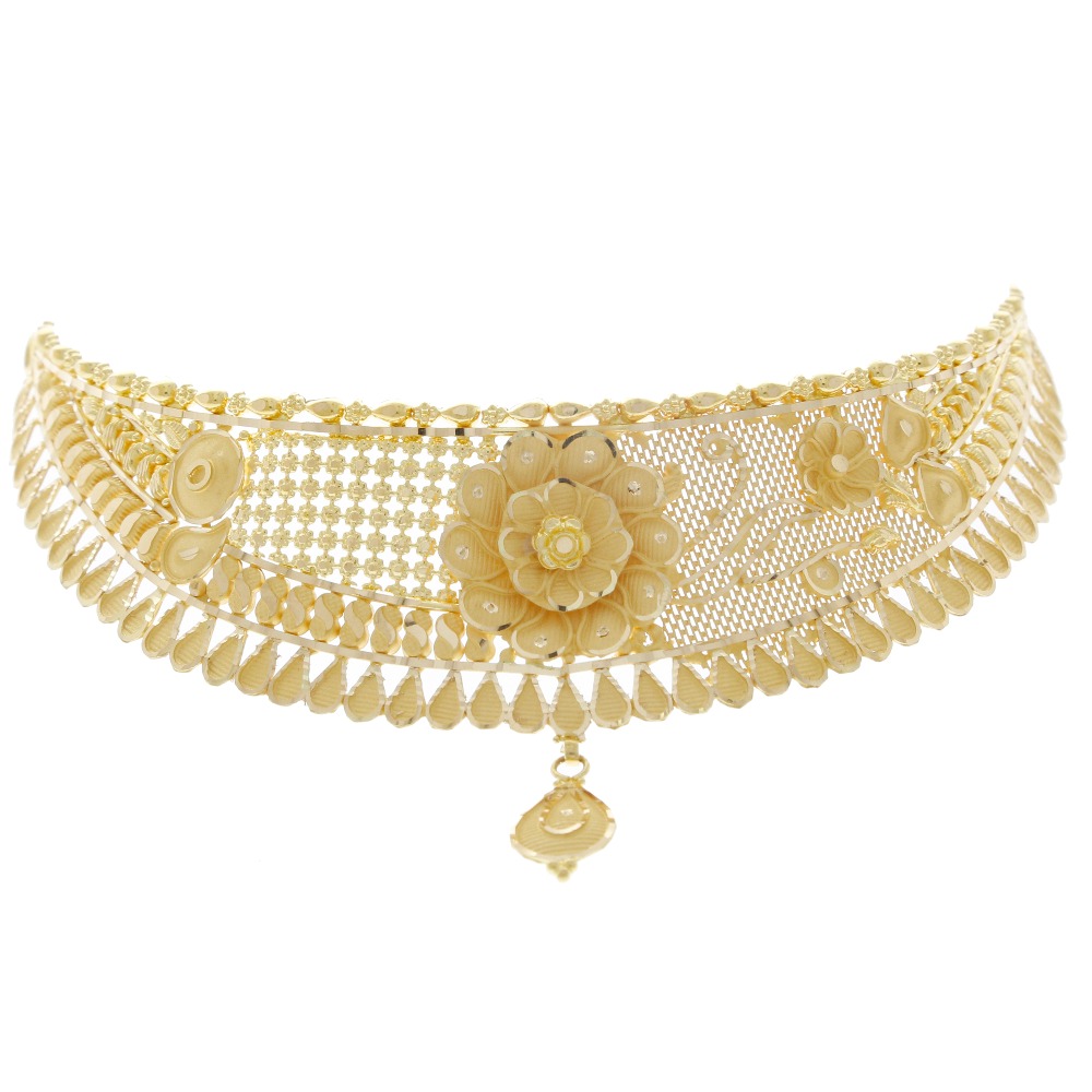 Enchanting 22k gold choker necklace set for women