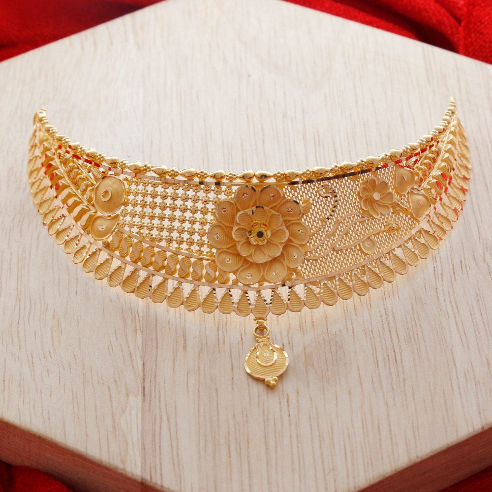 Bedazzling 22k gold choker necklace for women