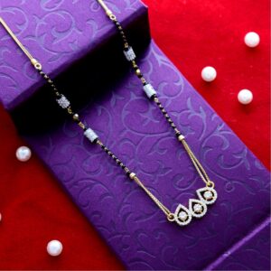 Ethnic 22karat pear shaped gold short mangalsutra