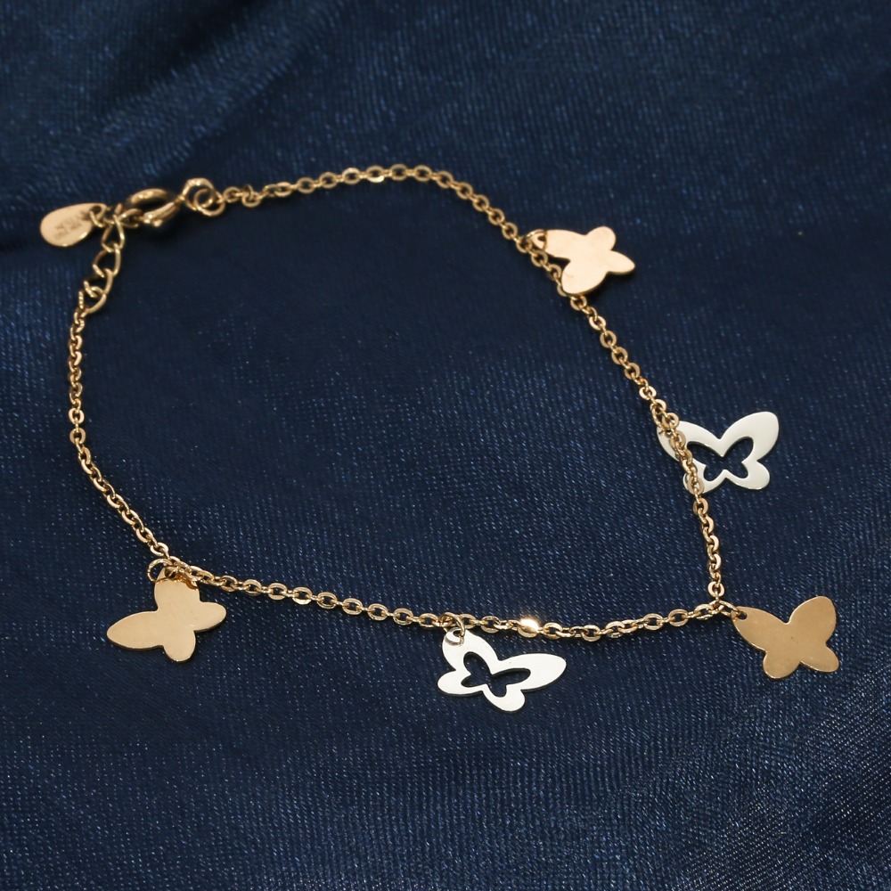 Butterfly rose gold bracelet in 18kt
