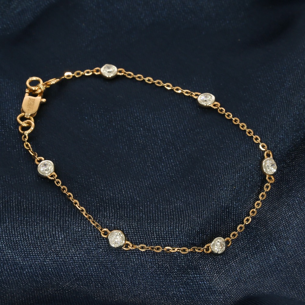 Charming simple chain 18kt rose gold bracelet