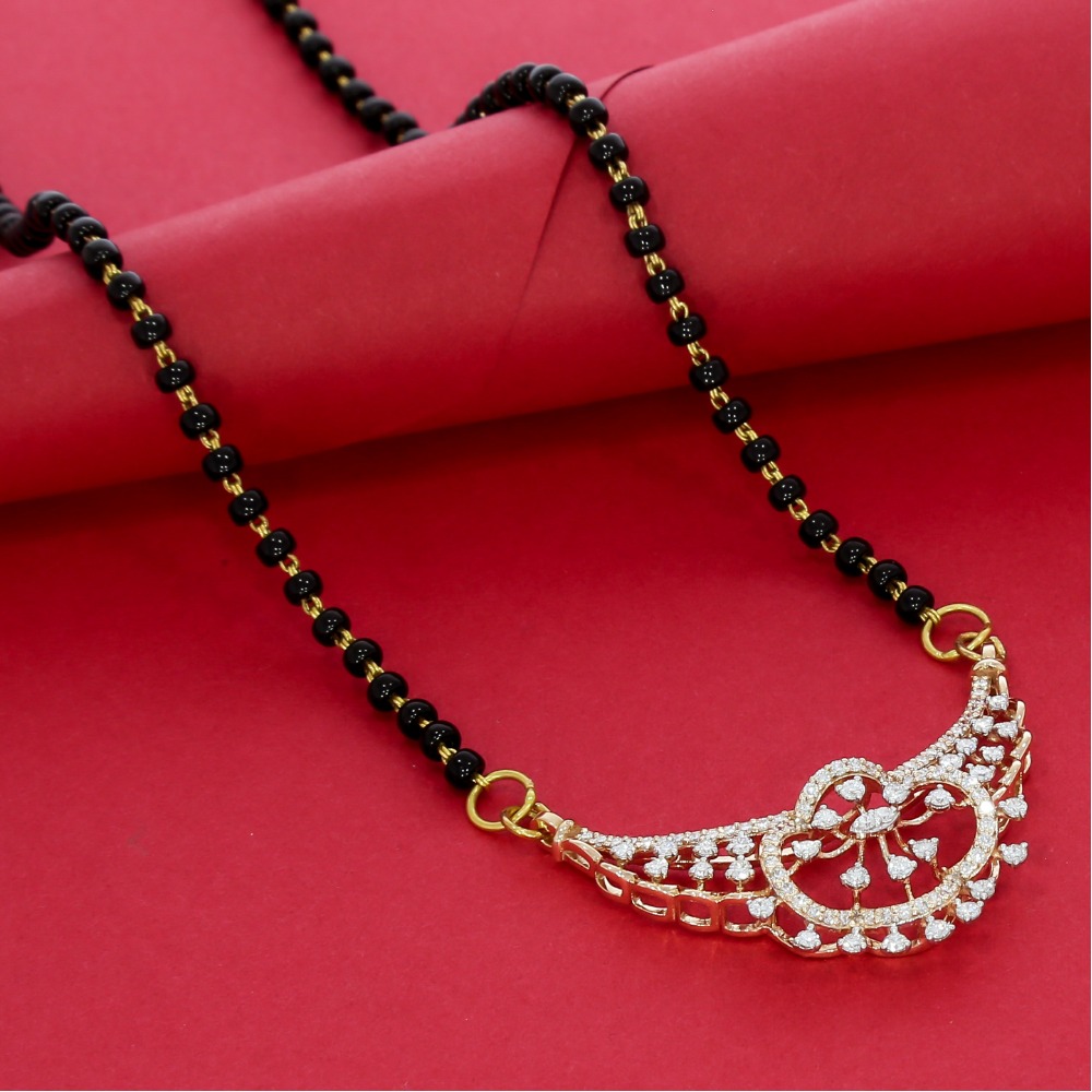 18kt Rose Gold Modern Bridal Diamond Mangalsutra