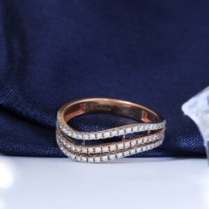 Gorgeous triple layered rose gold 18kt diamond ring