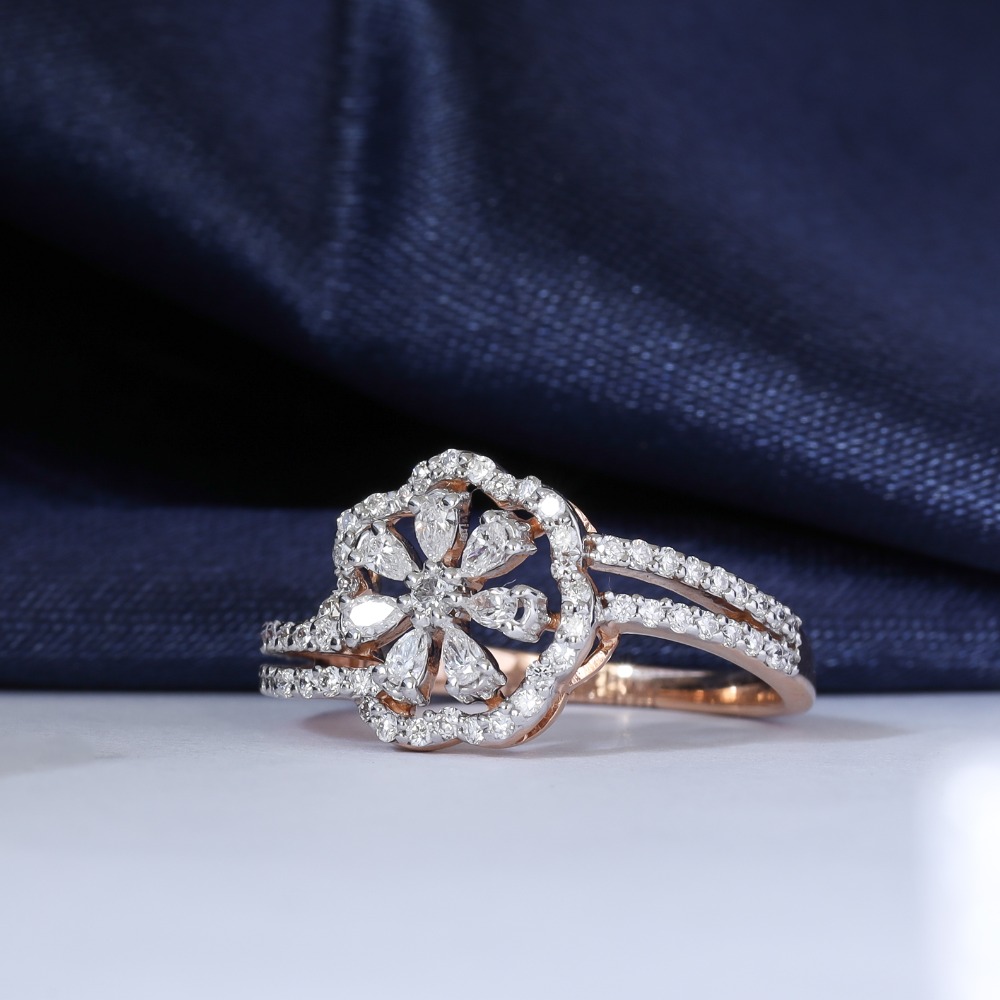 Mesmerising 18kt real diamond finger rings in rose gold