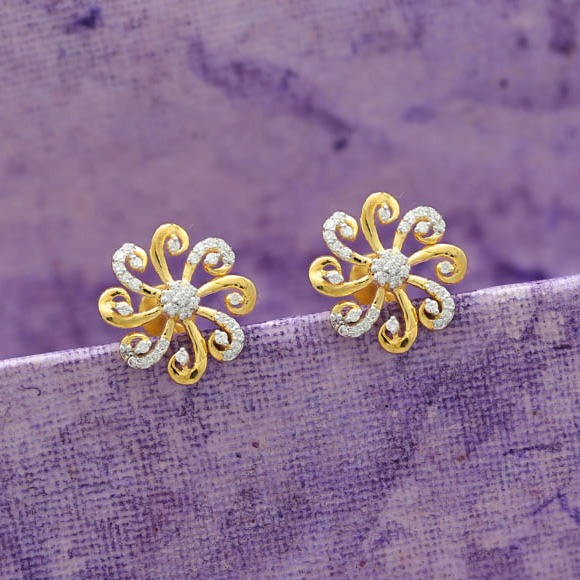 The diamond earring studs gold