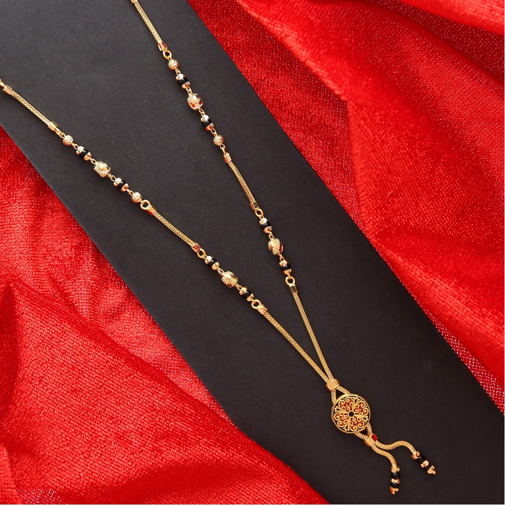 Charming 22k enamelled gold mangalsutra