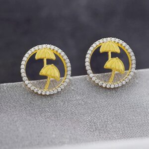 Tiny umbrella earring studs