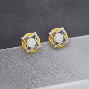 Contemporary Style Stud Earrings In 18karat