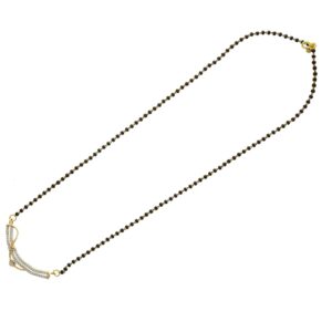 the black beaded stone mangalsutra