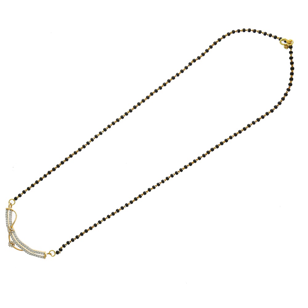 the black beaded stone mangalsutra