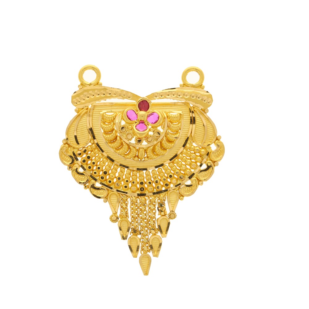 Exquisite vase design gold mangalsutra pendant