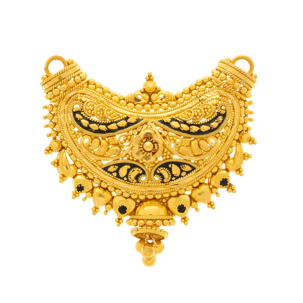 Opulent calcutti pattern mangalsutra pendant