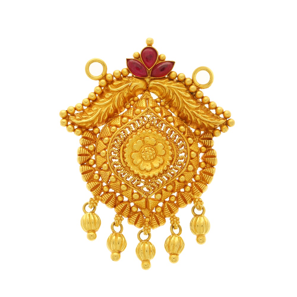22karat gold temple pendant