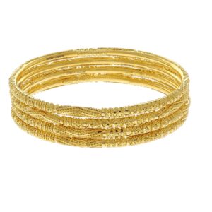 Alluring filigree gold bangles design