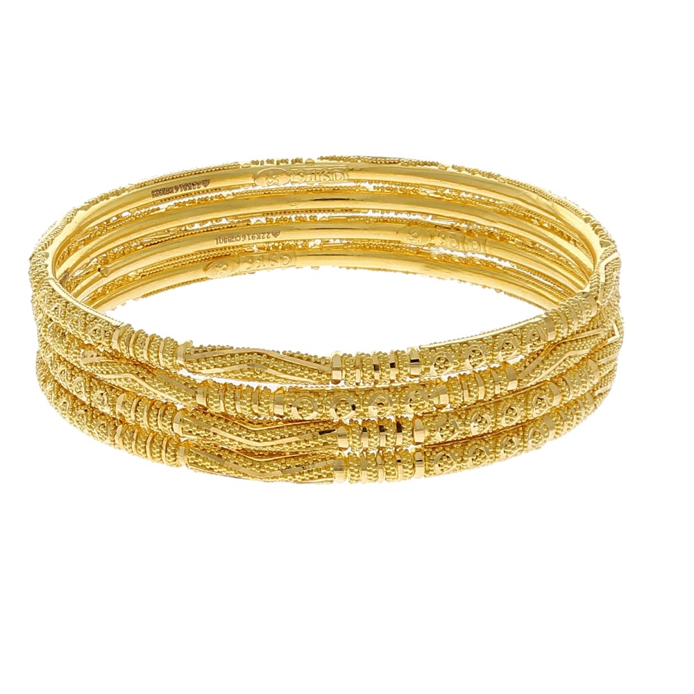 Alluring filigree gold bangles design