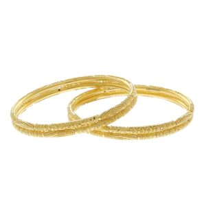 Alluring filigree gold bangles design