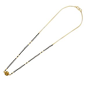 Gold meenakari round shape mangalsutra for women