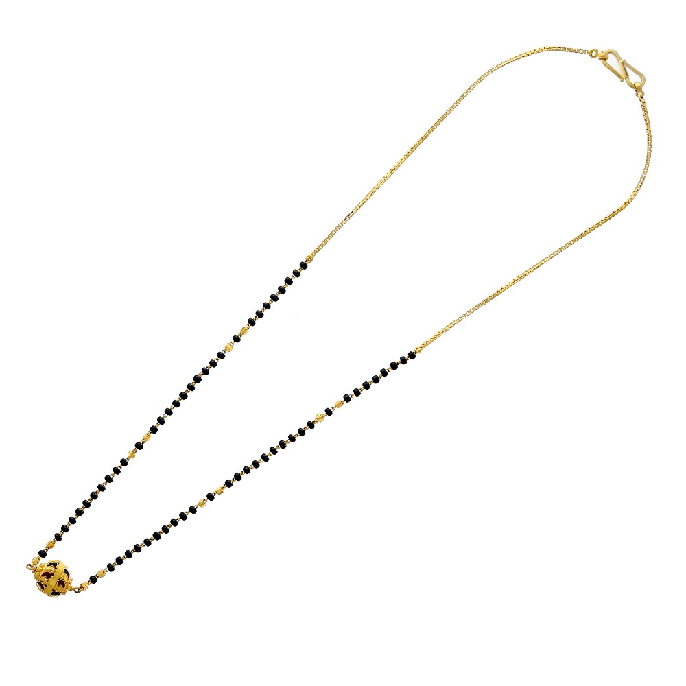 Gold meenakari round shape mangalsutra for women