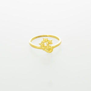 Three Flower Bud Gold Ring Design