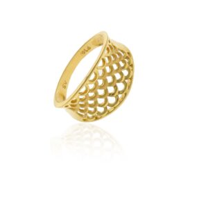 Jali pattern 22k gold ring