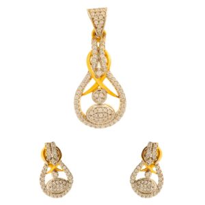 18kt captivating gold pendant set