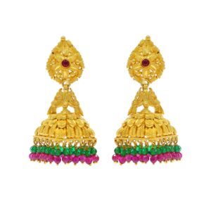 Traditional 22 karat yellow gold jhumkas
