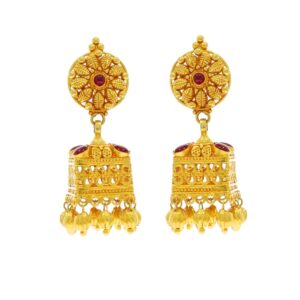 Dazzling 22kt temple jhumka