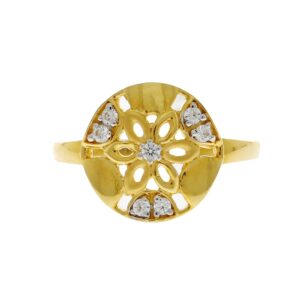 22kt Flower Stone Studded Ring