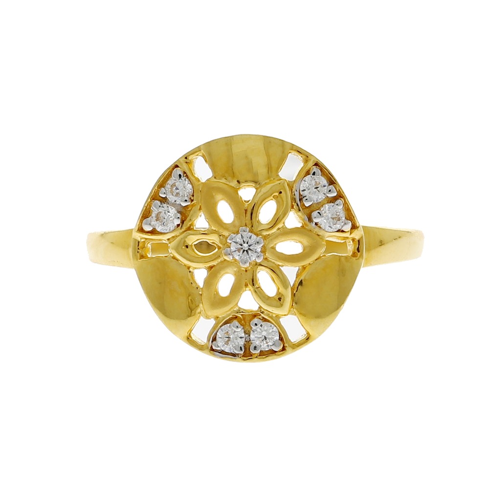 22kt Flower Stone Studded Ring