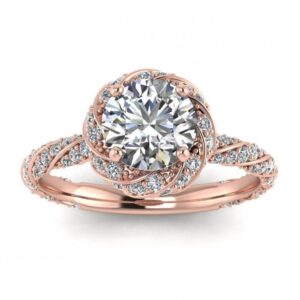 18k Rose Gold Pave Ursula Diamond Vintage Ring