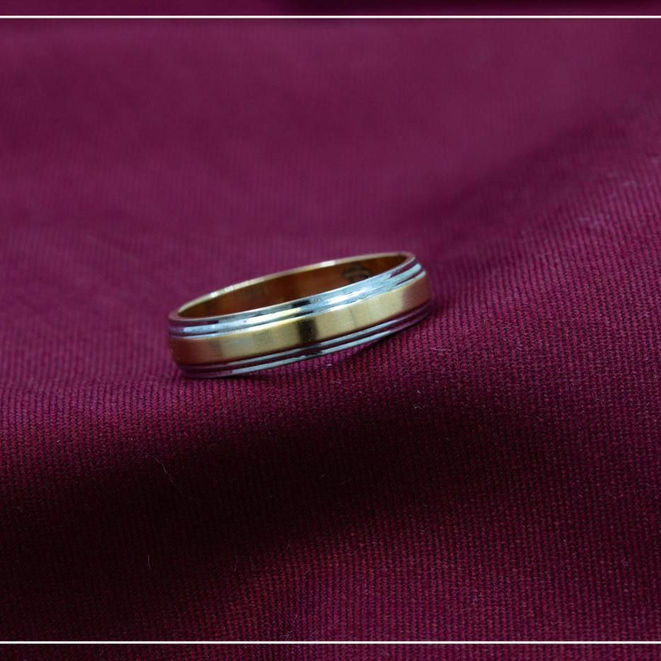 18K Classic Rose-White Hallmarked Band