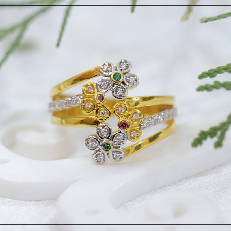 22K Classy Floral Hallmarked Ring