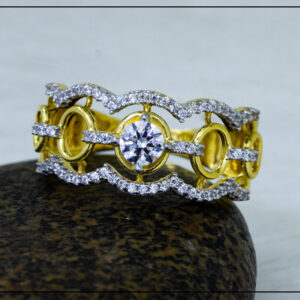 18K Yellow Gold Royal Hallmarked CZ ring