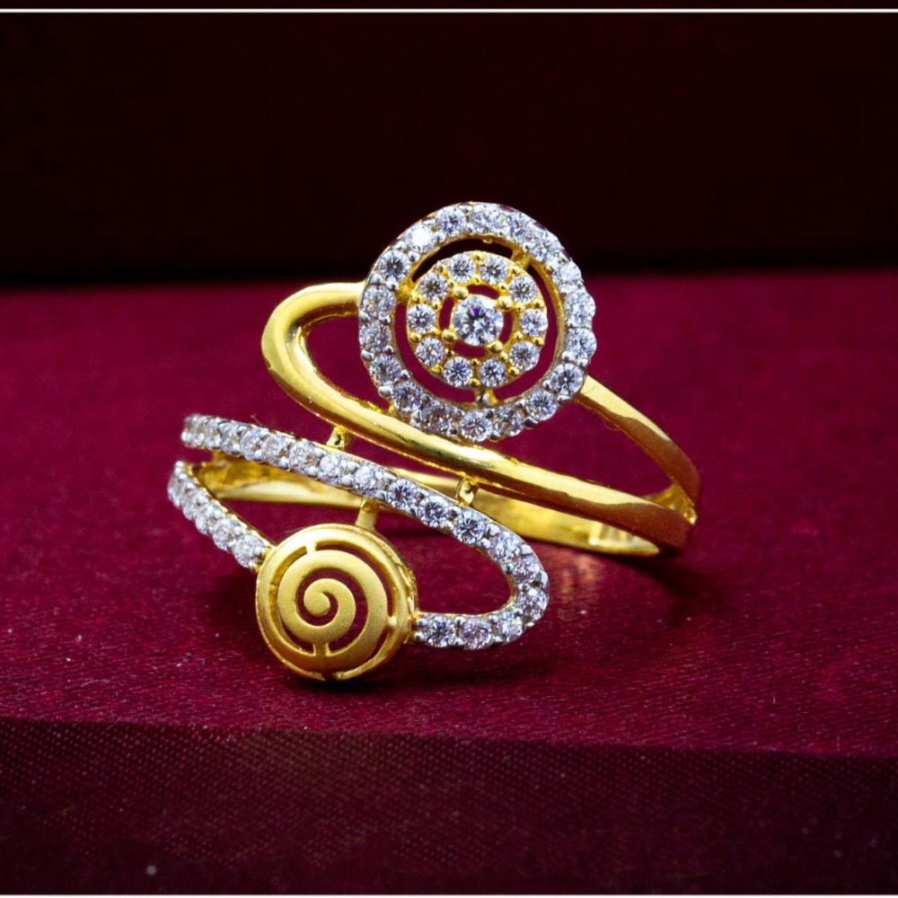 22K Yellow Gold Classy Hallmarked CZ Ring