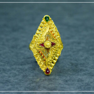 22K Yellow Gold Traditional Long Hallmarked Ladies Ring