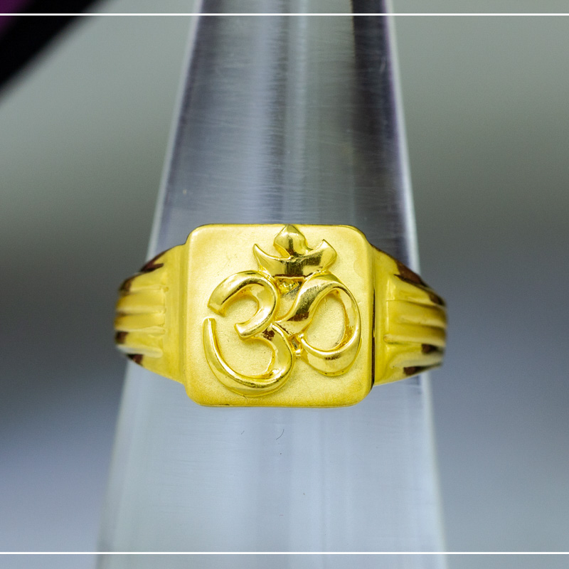 22K Yellow Gold Om Hallmarked Ring for Men