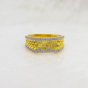 22K Yellow Gold Checks Hallmarked Gents Ring