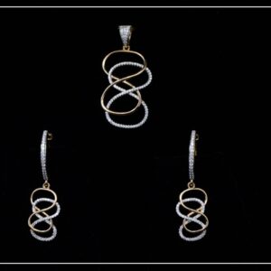18K Rosegold Double Infinity Hallmarked Pendant Set