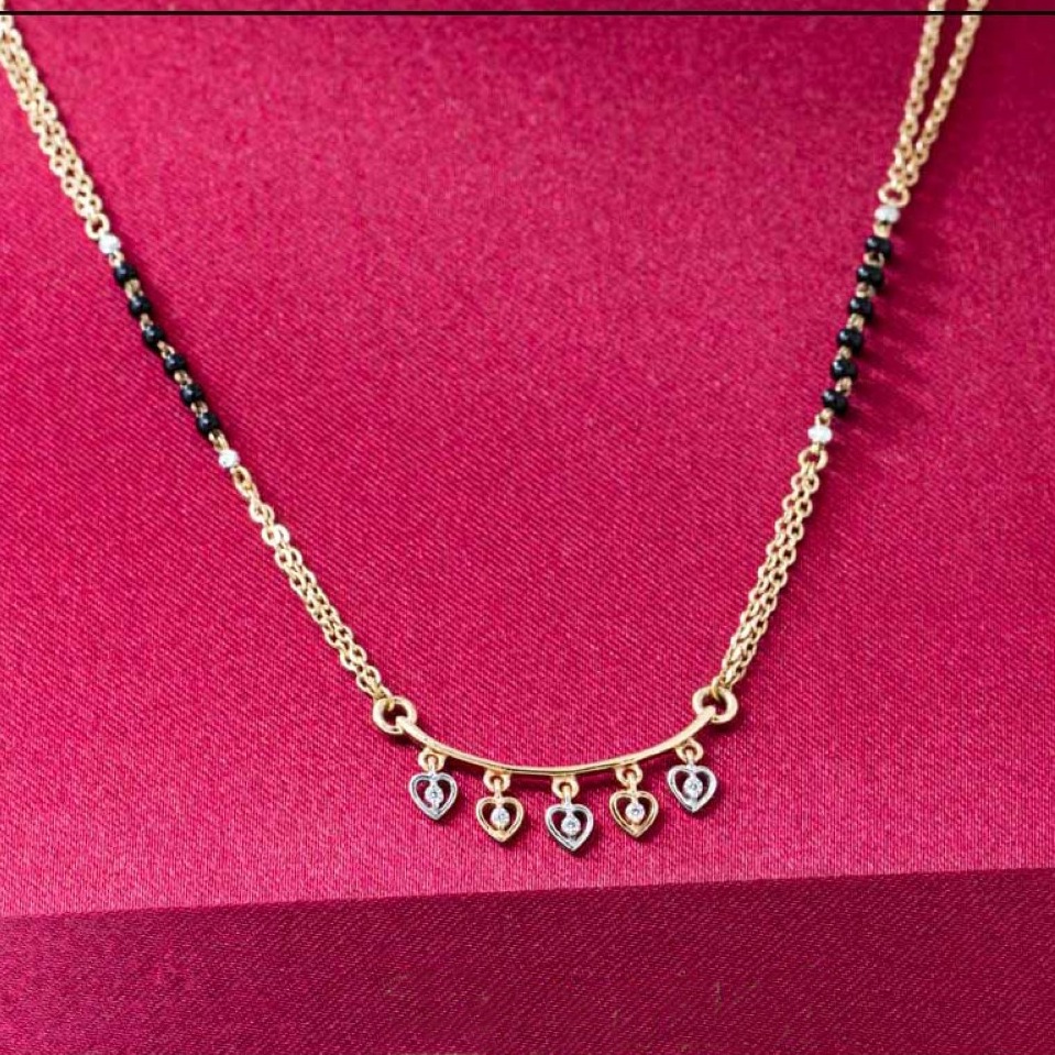 18K Rosegold 5 Hearts Hallmarked Auspicious Mangalsutra