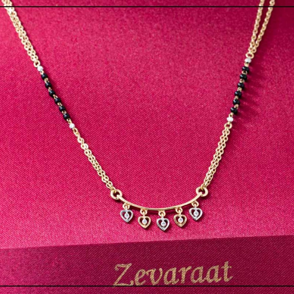18K Rosegold 5 Hearts Hallmarked Auspicious Mangalsutra