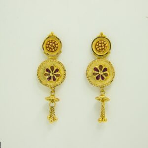 22K Yellow Gold Traditional Hallmarked Latkan Earrings