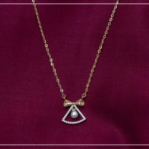 18K RoseGold Hallmarked Chain with Pearl Pendant