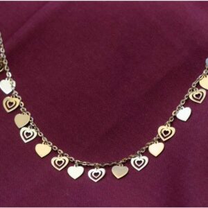 18K Heart Charms Sequence Hallmarked Chain