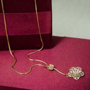 18K Rosegold Italian Hallmarked Chain with Adjustible Pendant